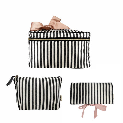Signature Stripes Gift Set, 3-Pack Travel, Jewelry & Makeup Organizers, Striped