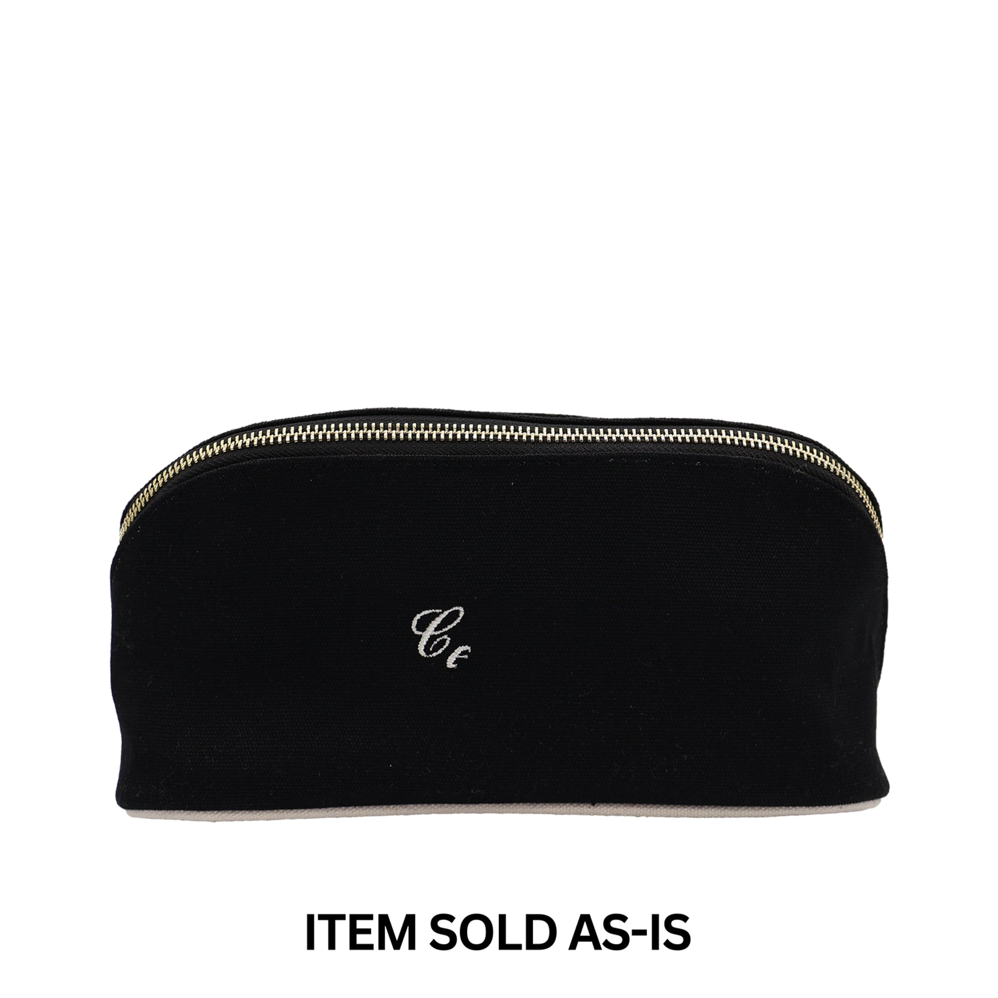 SALES BIN - Accordion Box Makeup & Toiletry – Black with silver monogram and gold zipper for stylish personalized travel organization by Bag-all