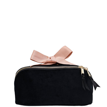 Organisierte Schminktasche, erweiterbar – Öko-Samt – Schwarz