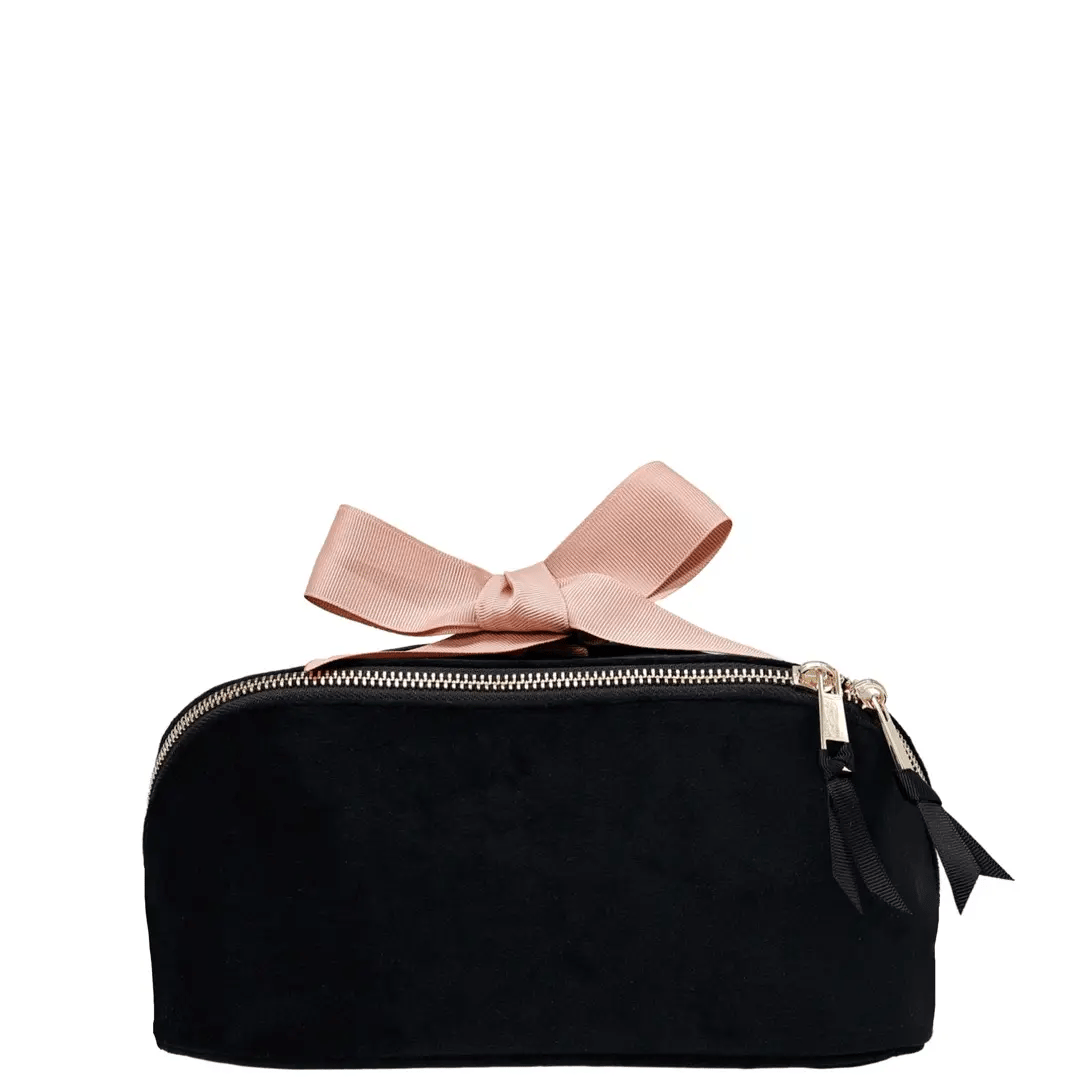Organisierte Schminktasche, erweiterbar – Öko-Samt – Schwarz