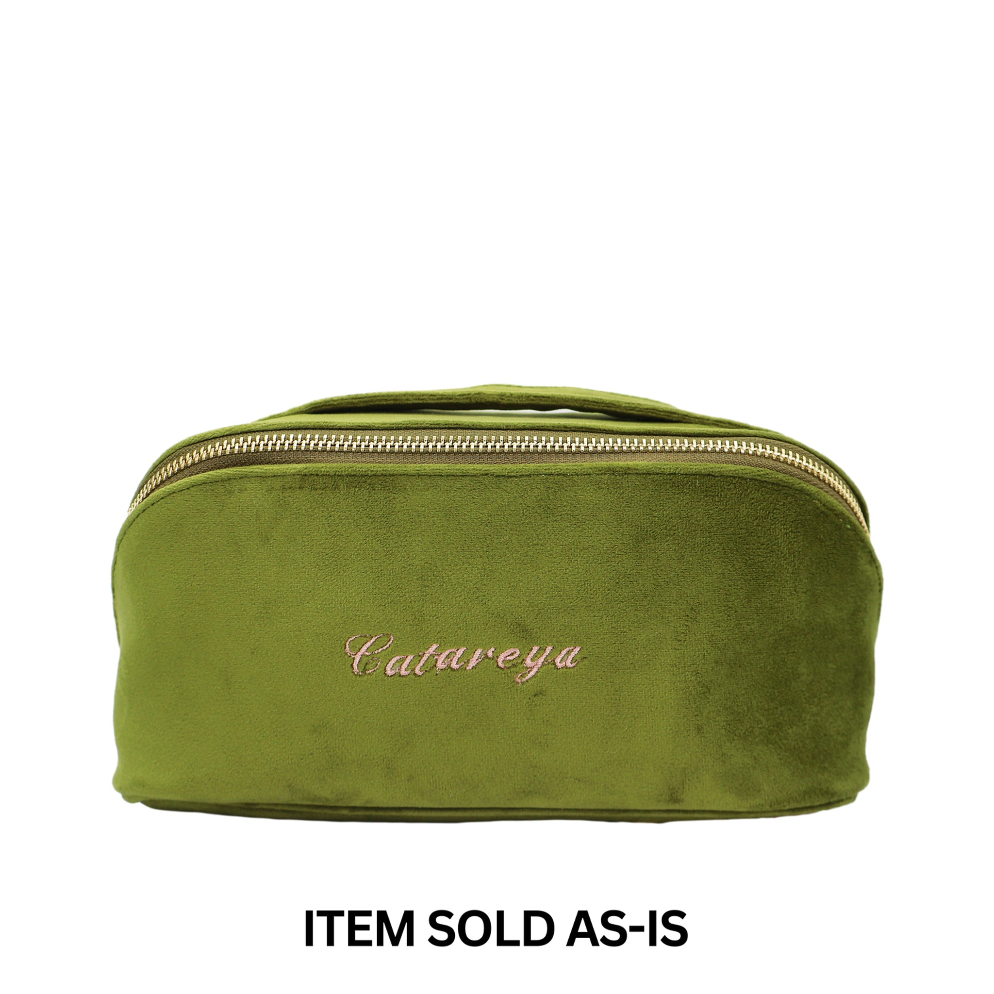 SALES BIN - Accordion Box Makeup & Toiletry – Eco Velvet – Matcha Green