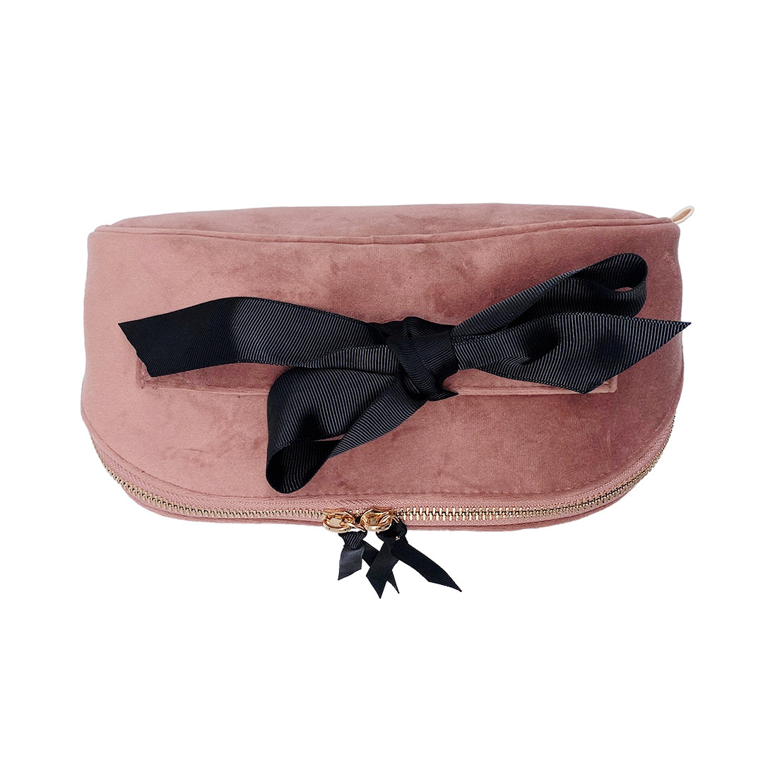 Accordion Box Makeup & Toiletry – Eco Velvet – Blush Pink