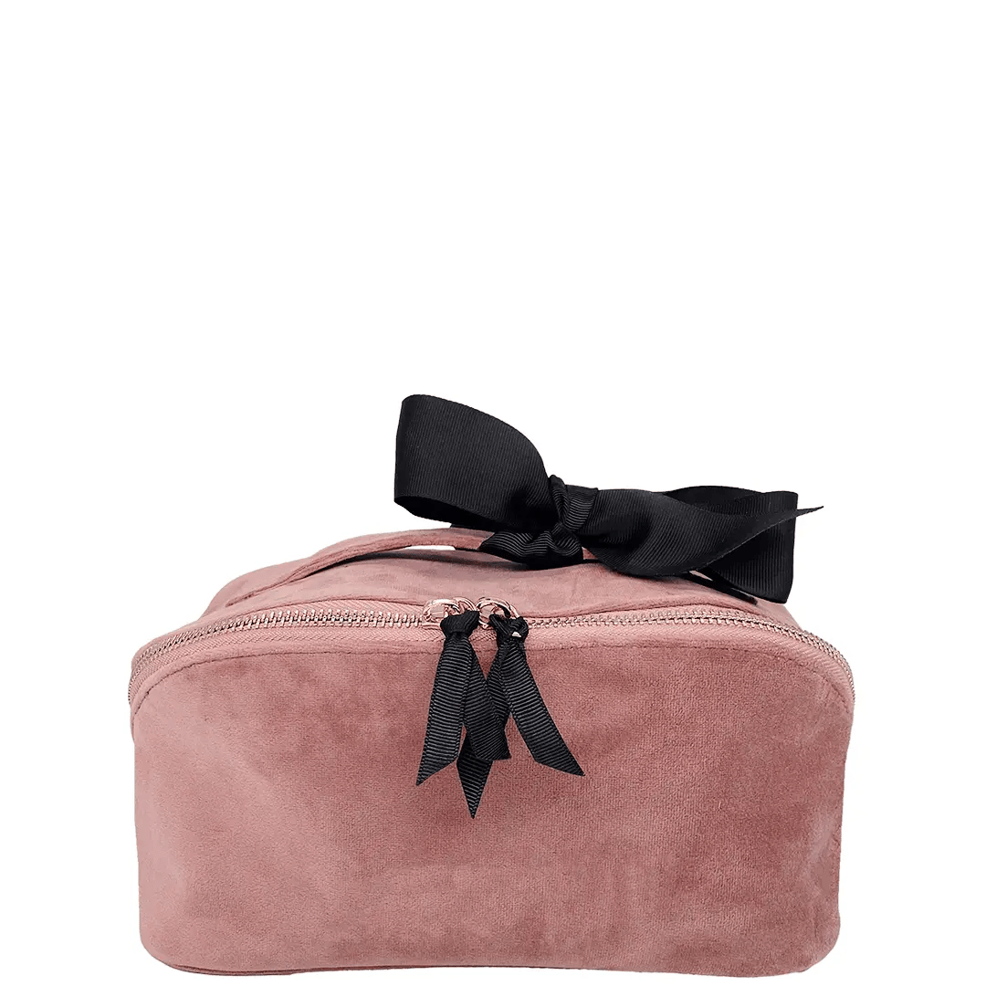 Accordion Box Makeup & Toiletry – Eco Velvet – Blush Pink