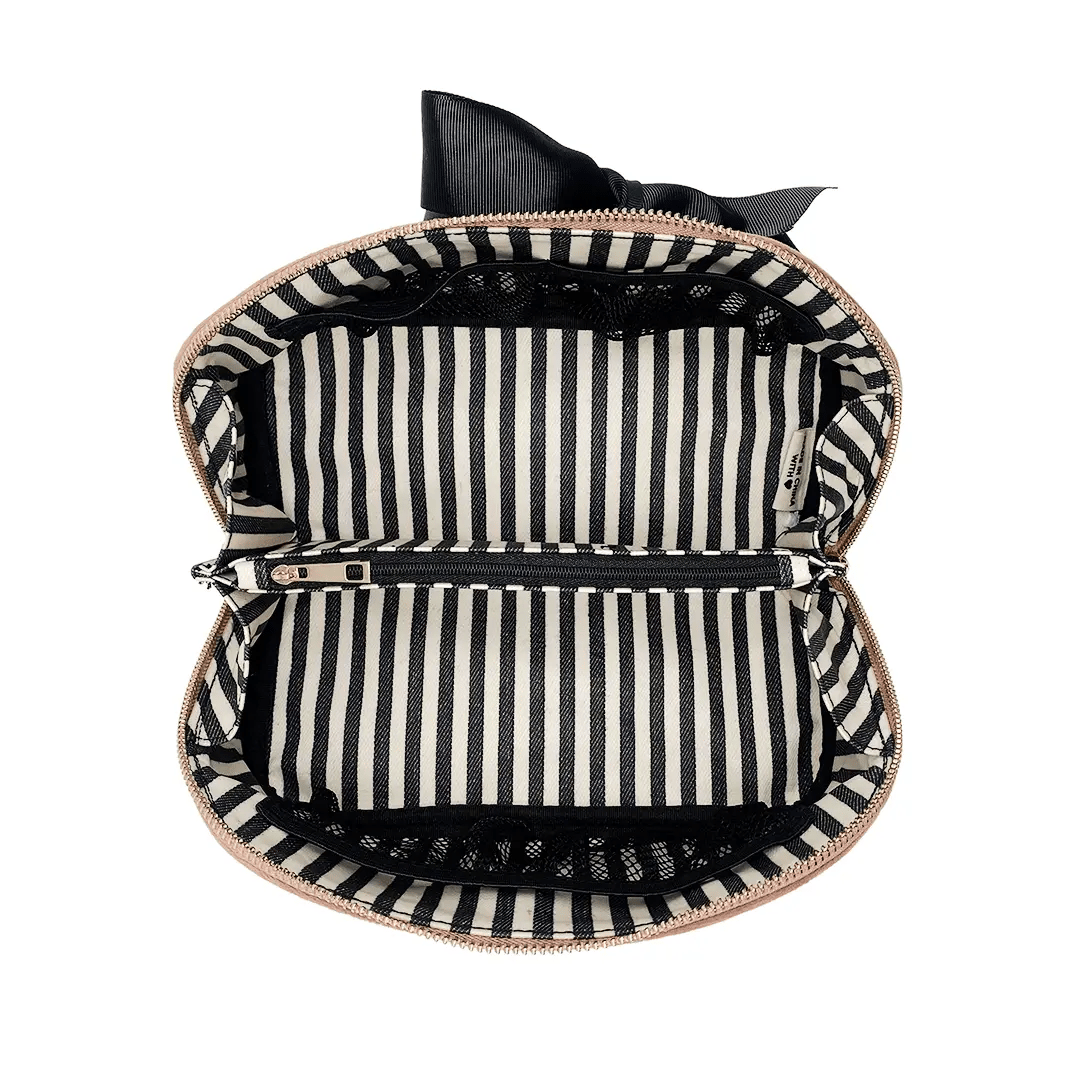 Accordion Box Makeup & Toiletry – Eco Velvet – Blush Pink
