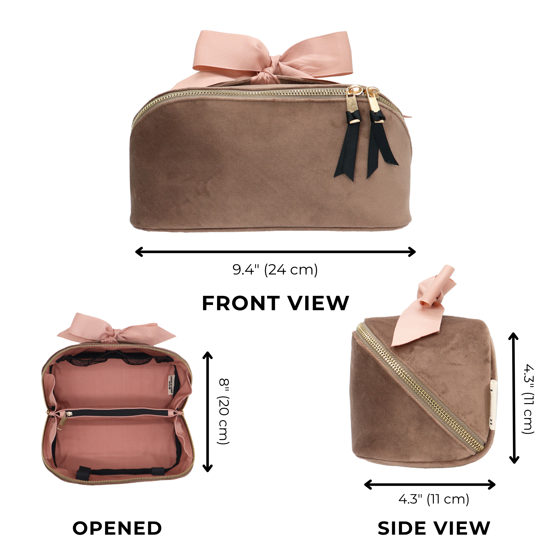 Accordion Box Makeup & Toiletry – Eco Velvet – Latte Taupe, a stylish Paris-designed velvet travel organizer by Bag-all for personalized packing and travel.