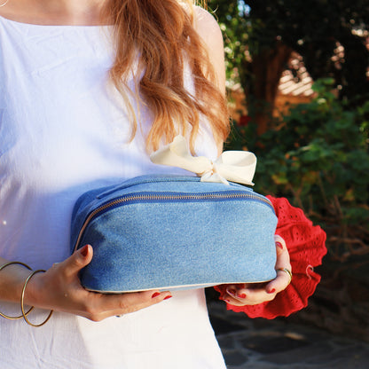 Organizing Makeup Bag, Expandable – Denim