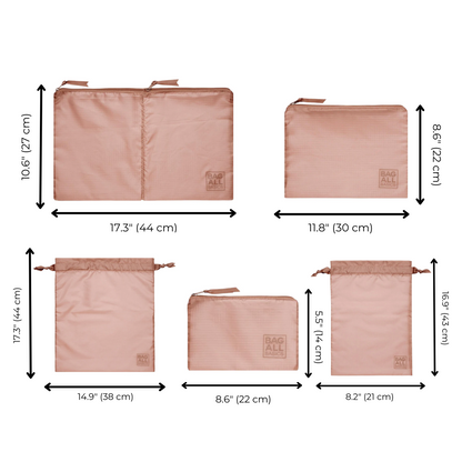 Compression Cubes & Packing Bags Set, 8-pack, Pink/Blush | Bag-all