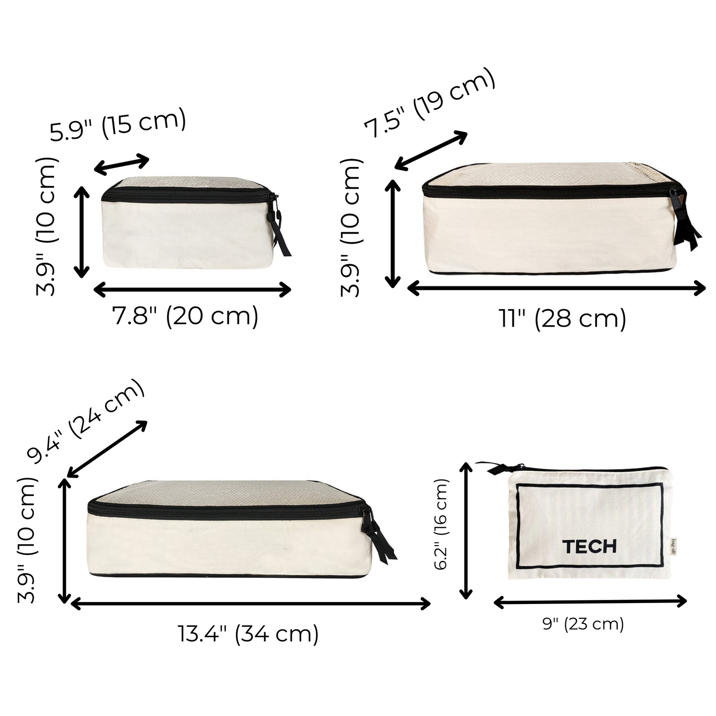 BA Travel Set, 8-pack Cream | Bag-all