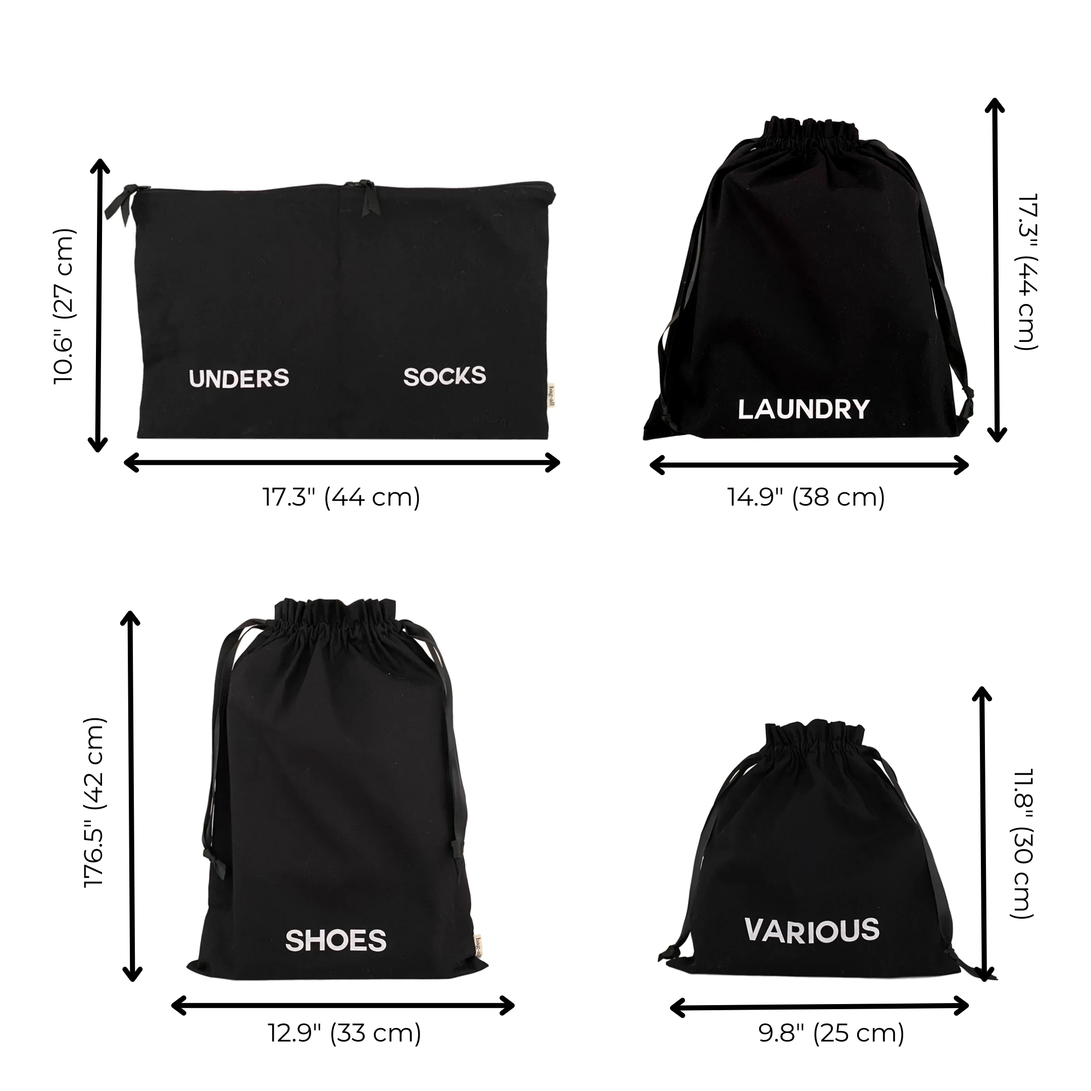BA Travel Set, 8-pack Black | Bag-all