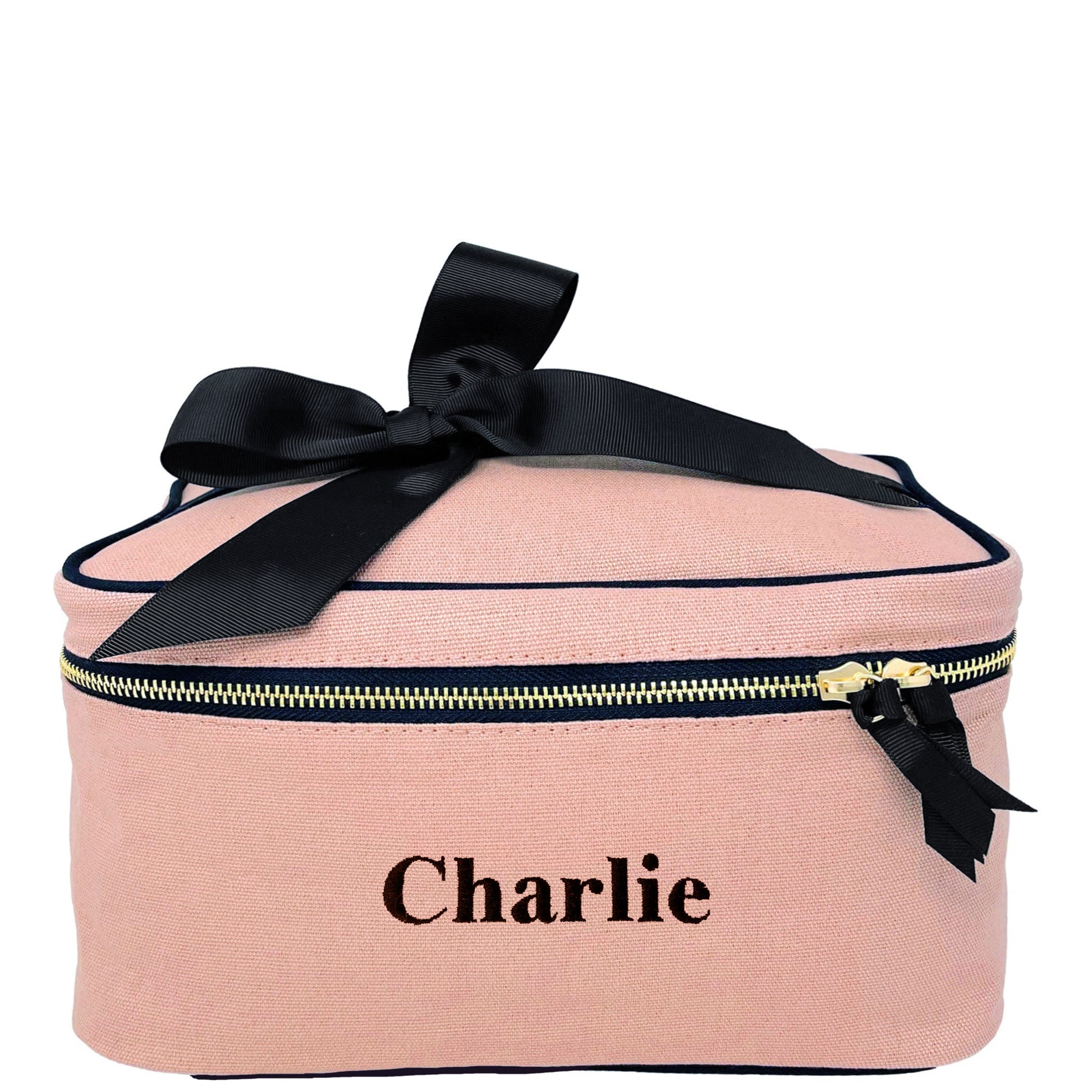 Trousse de Beauté pour Voyage ou Rangement, Personnalisable, Doublure imperméable, Taille Moyenne, Rose | Bag-all