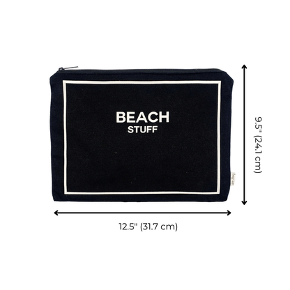 Monogram Beach Pouch for Bathing Suits and Sunscreen, Black | Bag-all