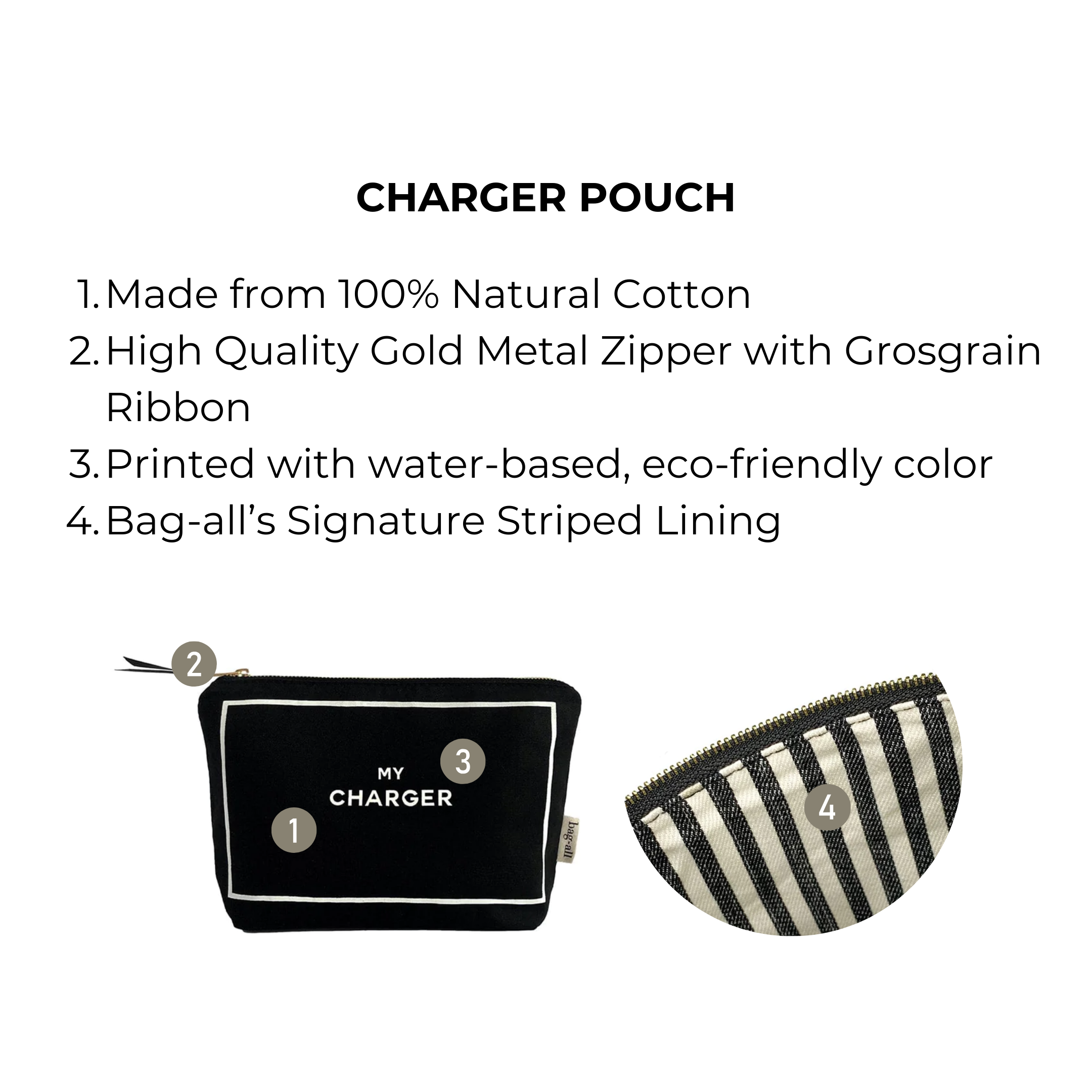 Charger Pouch, Black | Bag-all