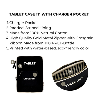 Tablet Case 11", Charger Pocket, Black | Bag-all