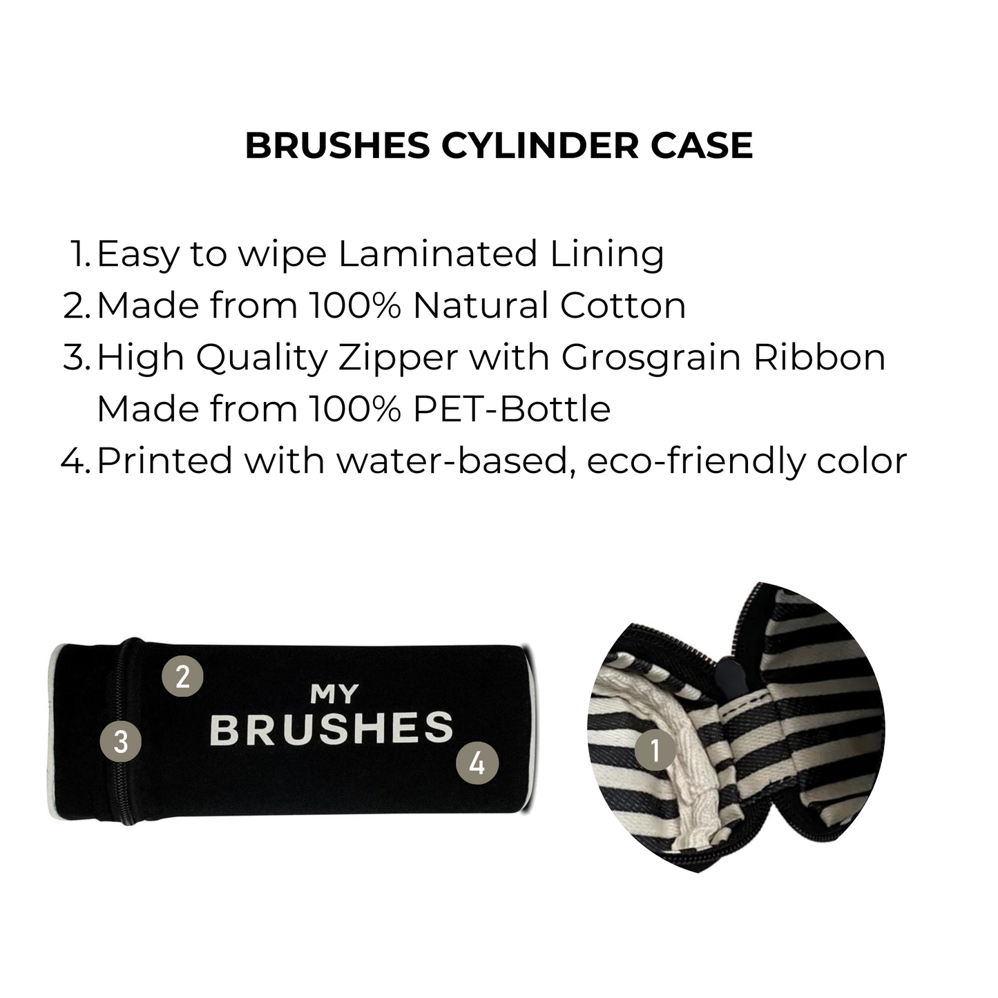 Brushes, Cylinder Case, Black | Bag-all