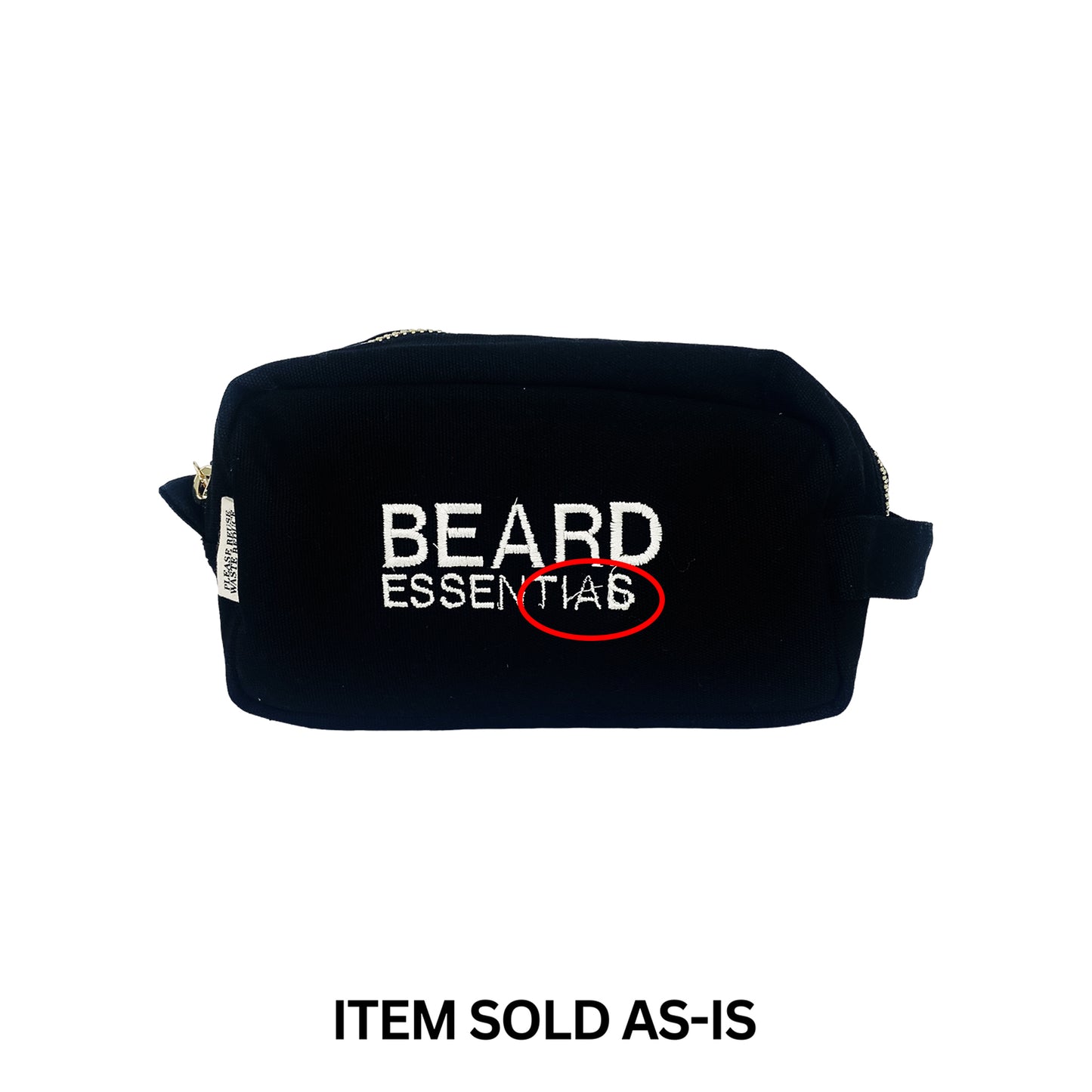 SALES BIN - Beard Essentials Pouch, Black