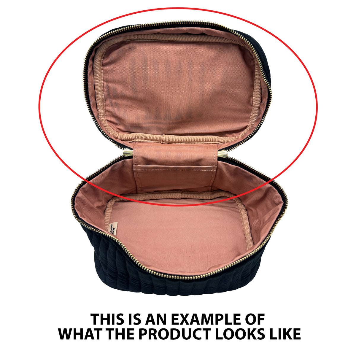 Mi caja de cosméticos de maquillaje – Eco Terciopelo Acolchado – Jetset Black