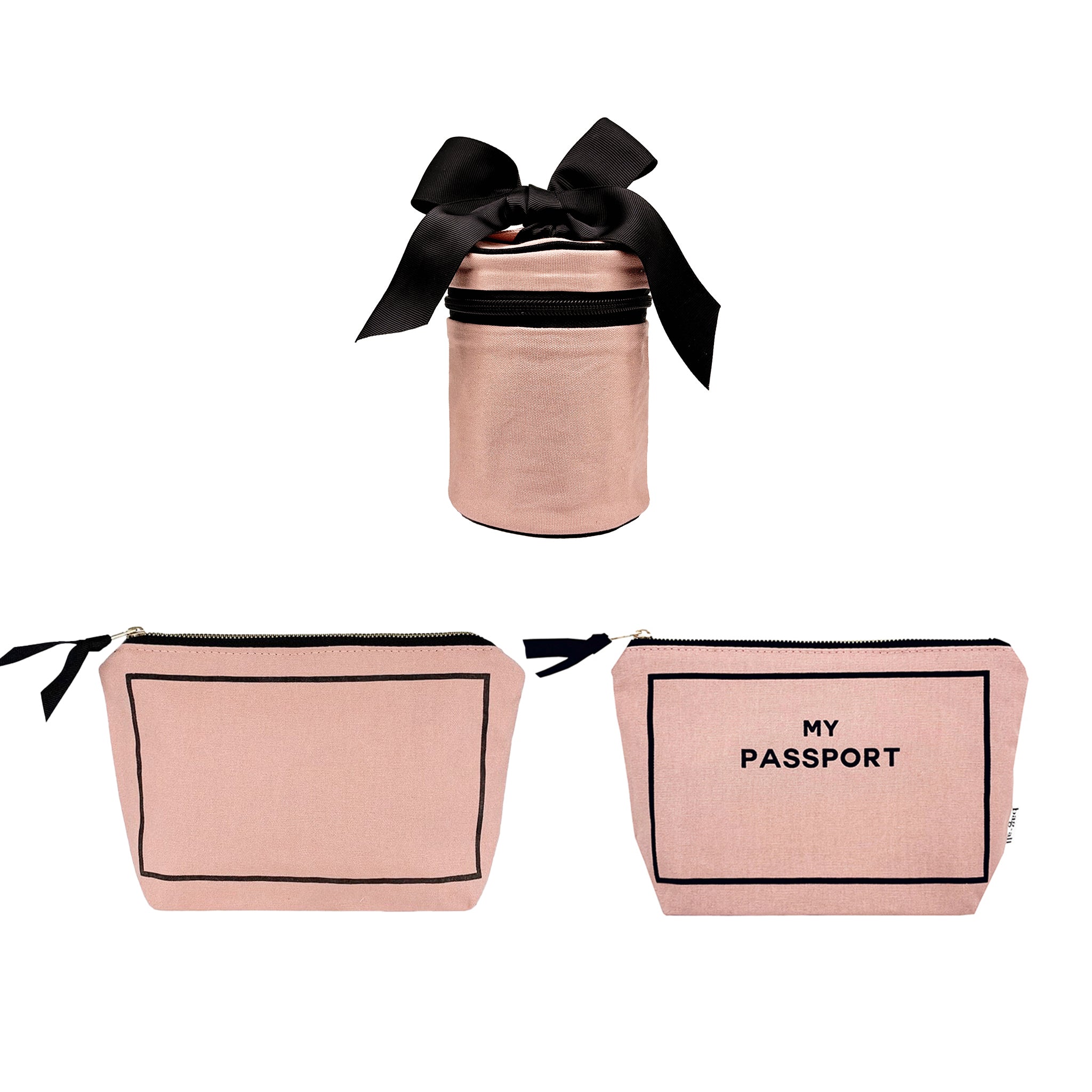 Carry On Essentials Deal Geschenkset, 3er-Pack Reisepass-, Flüssigkeits- & Make-up-Organizer, Pink/Blush