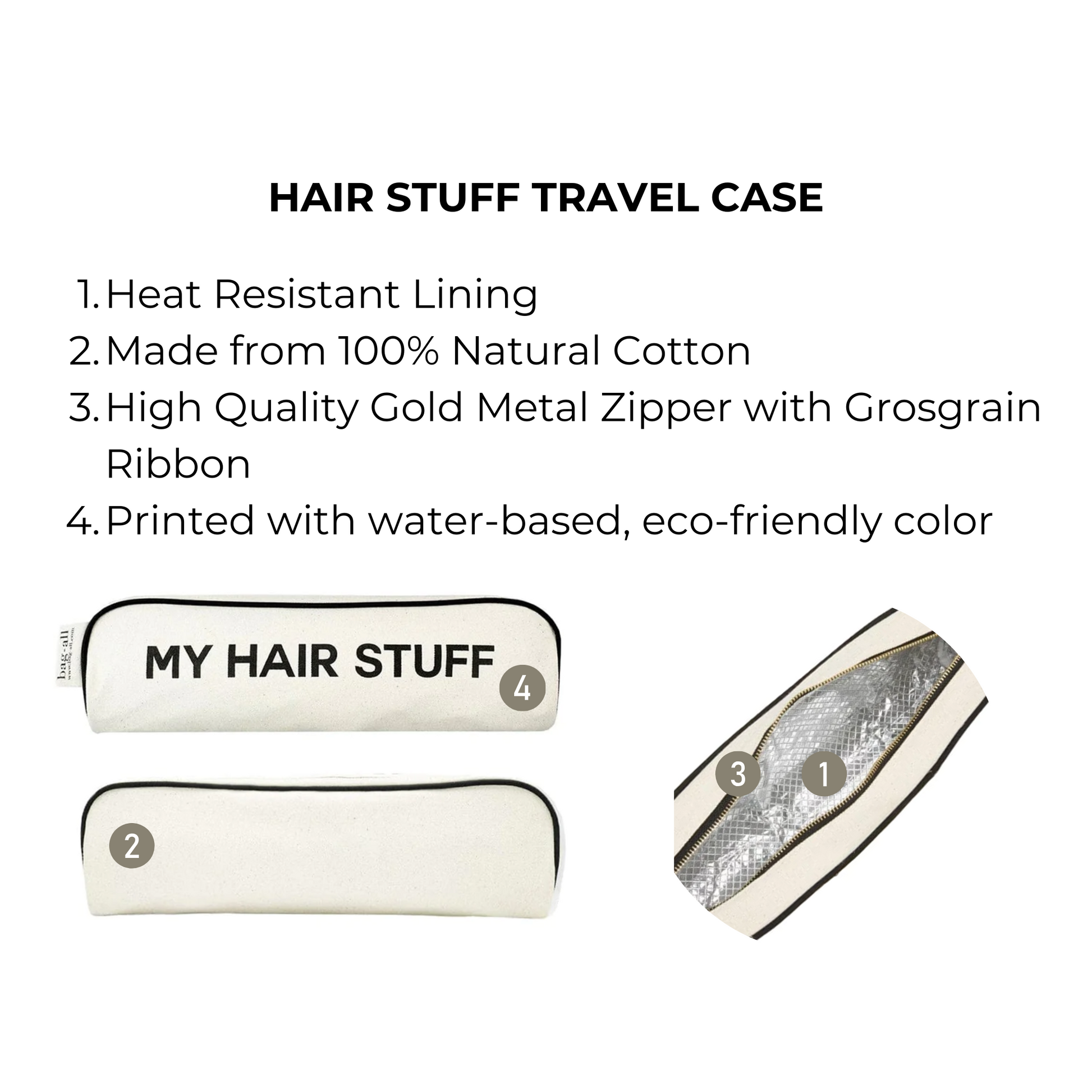 Hair Stuff Travel Case, Cream | Bag-all