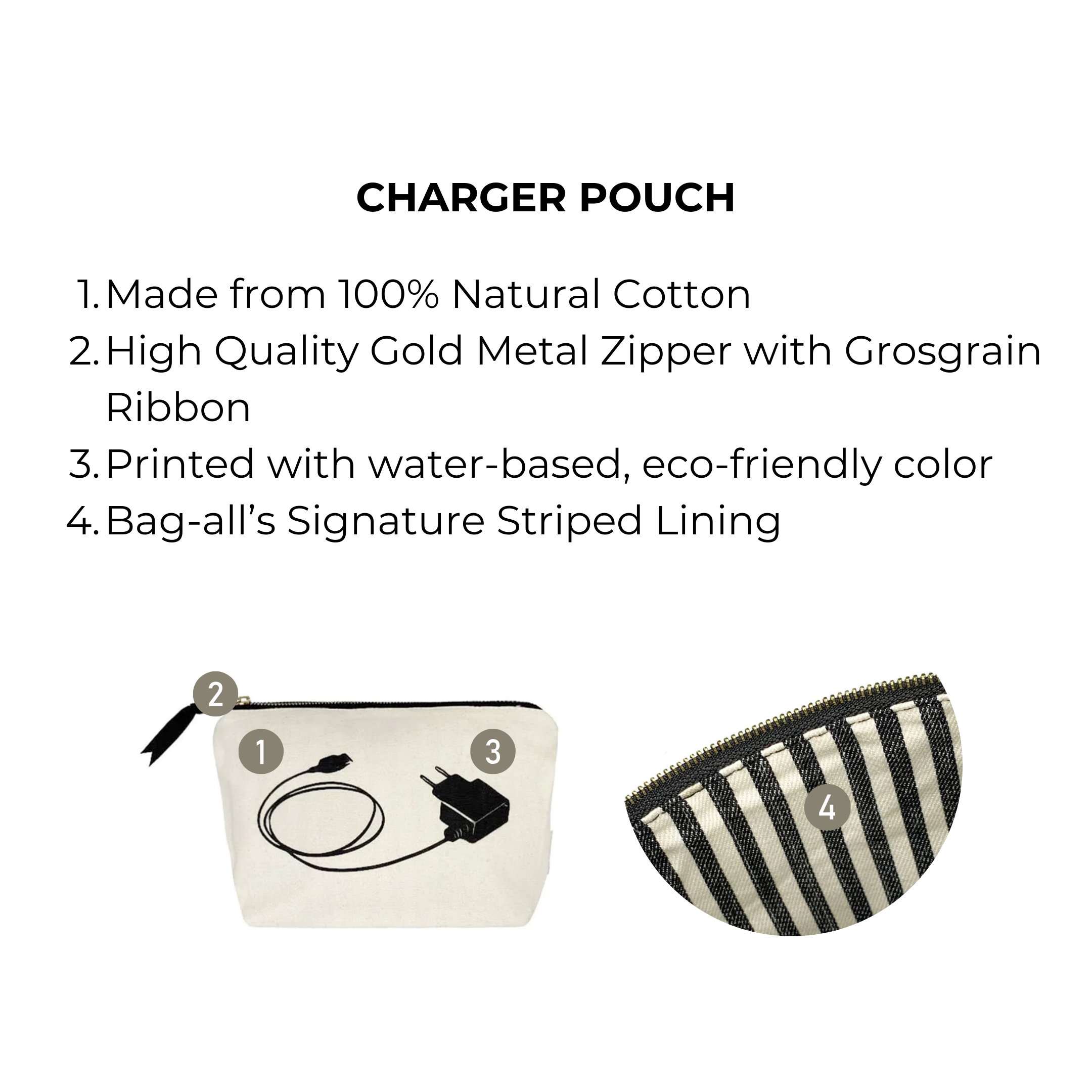 Charger Pouch, Cream | Bag-all