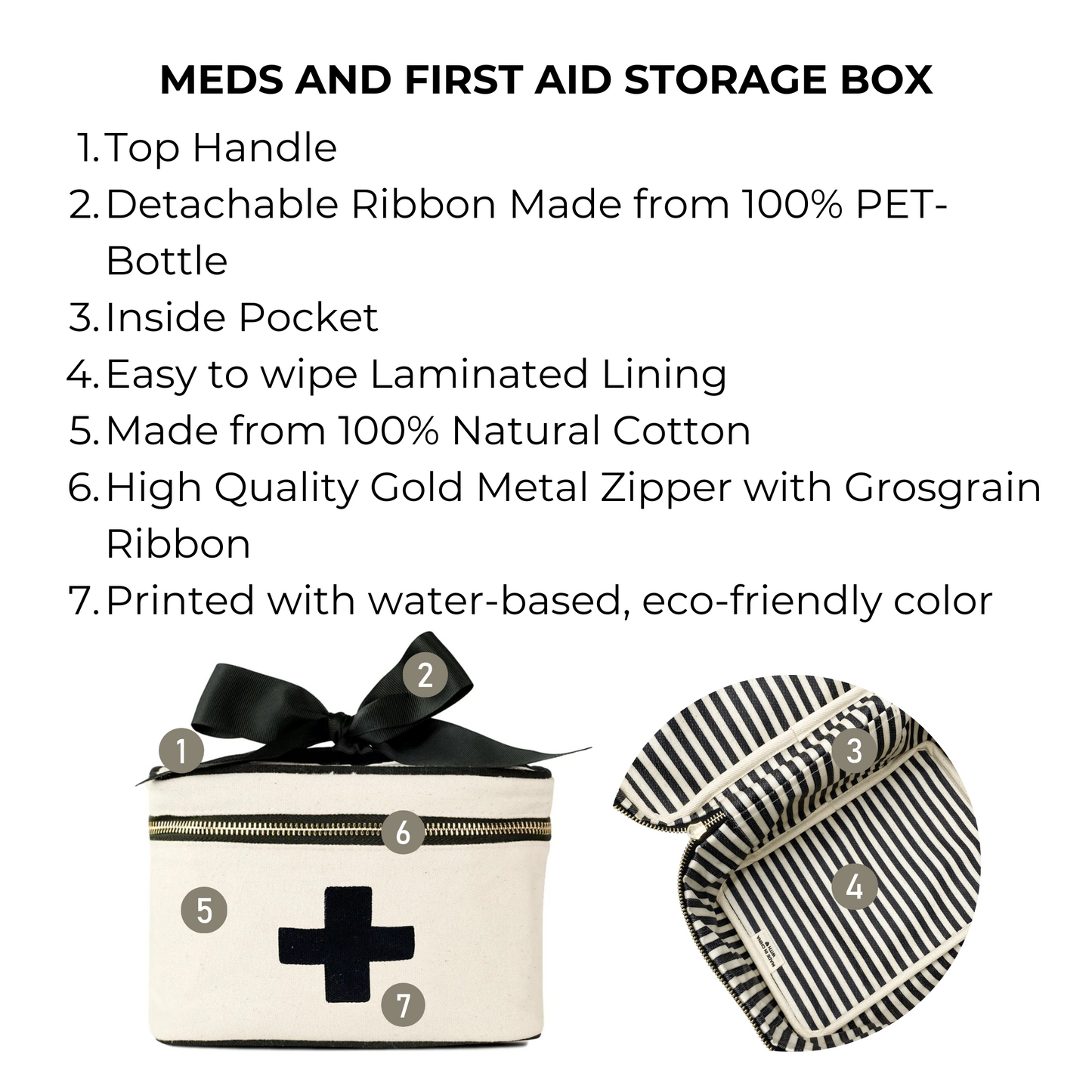 Meds and First Aid Storage Box, Cream | Bag-all