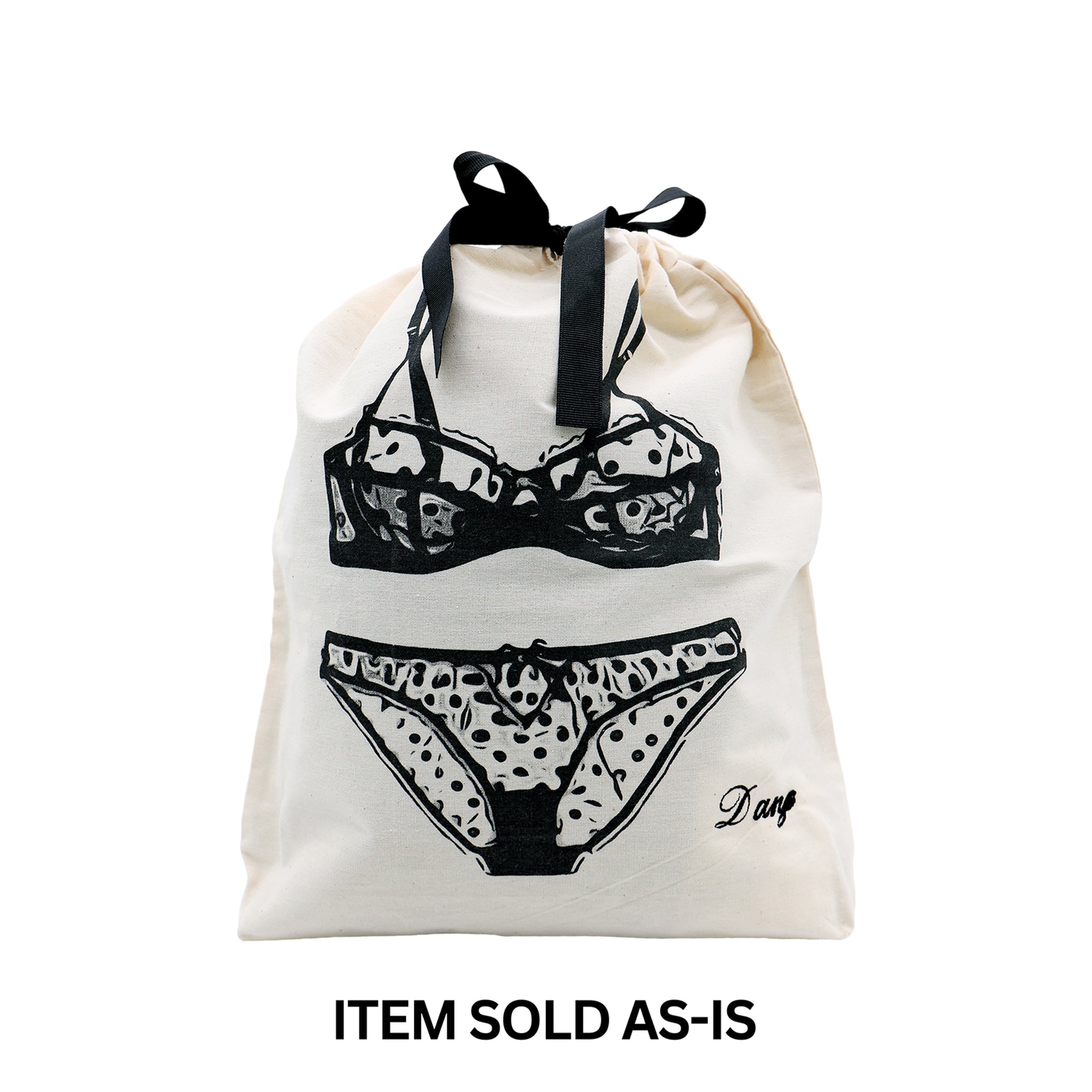 SALES BIN - Lingerie Bag, Travel, Polkadot – Cream