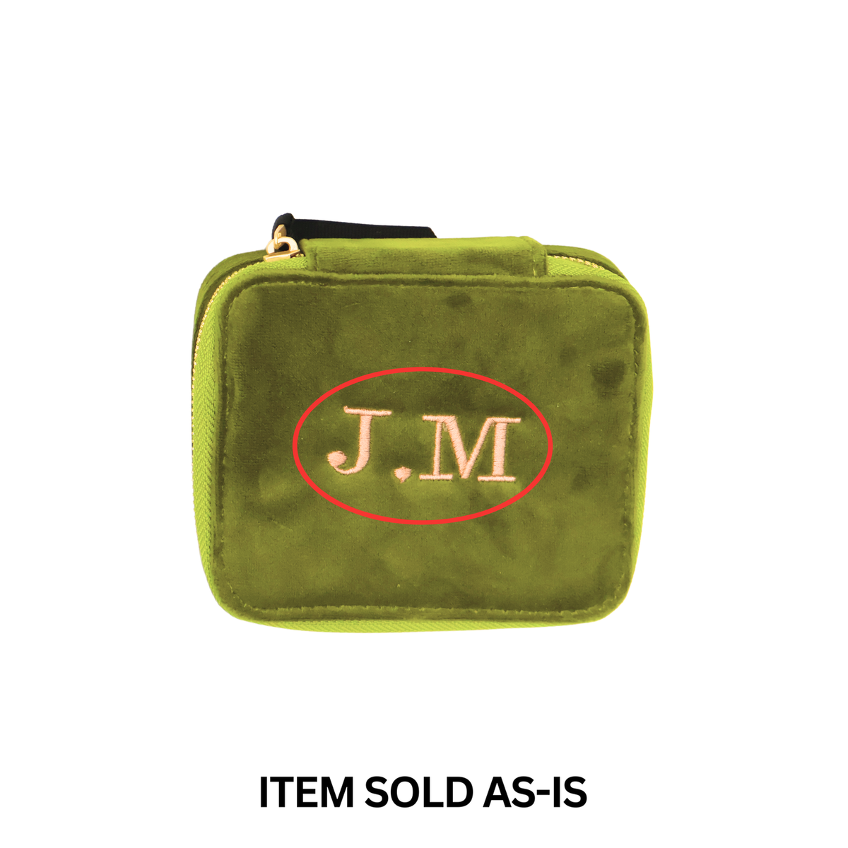SALES BIN – Cute Jewellery Box, Monogrammable – Velvet – Matcha Green