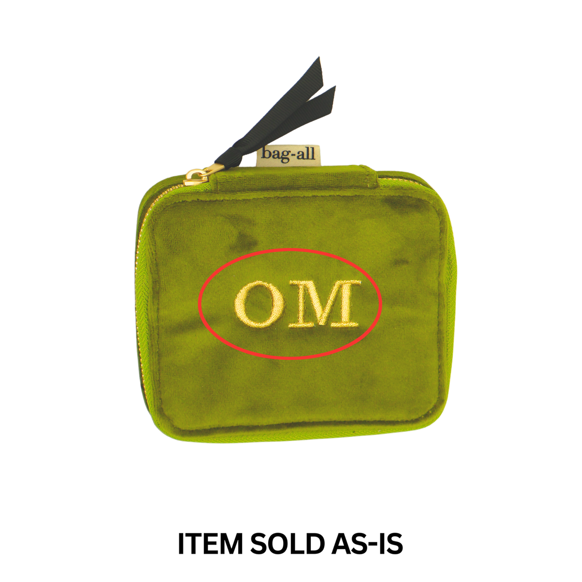 SALES BIN – Cute Jewellery Box, Monogrammable – Velvet – Matcha Green
