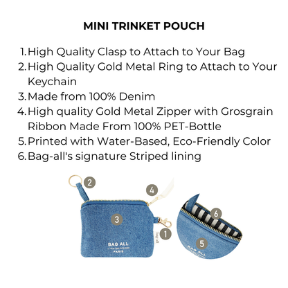 Mini Trinket Pouch, Denim | Bag-all