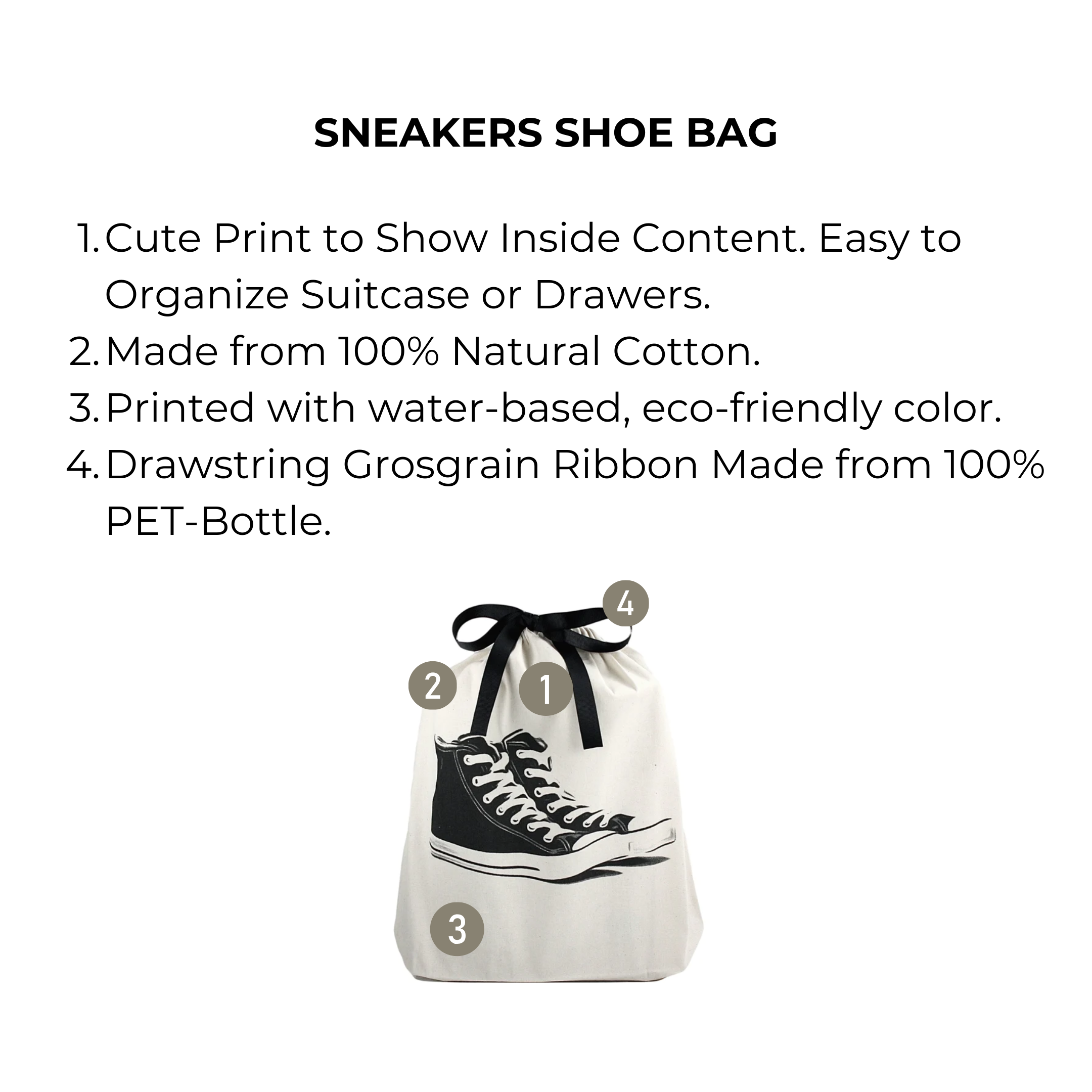 Sneakers Shoe Bag, Cream | Bag-all