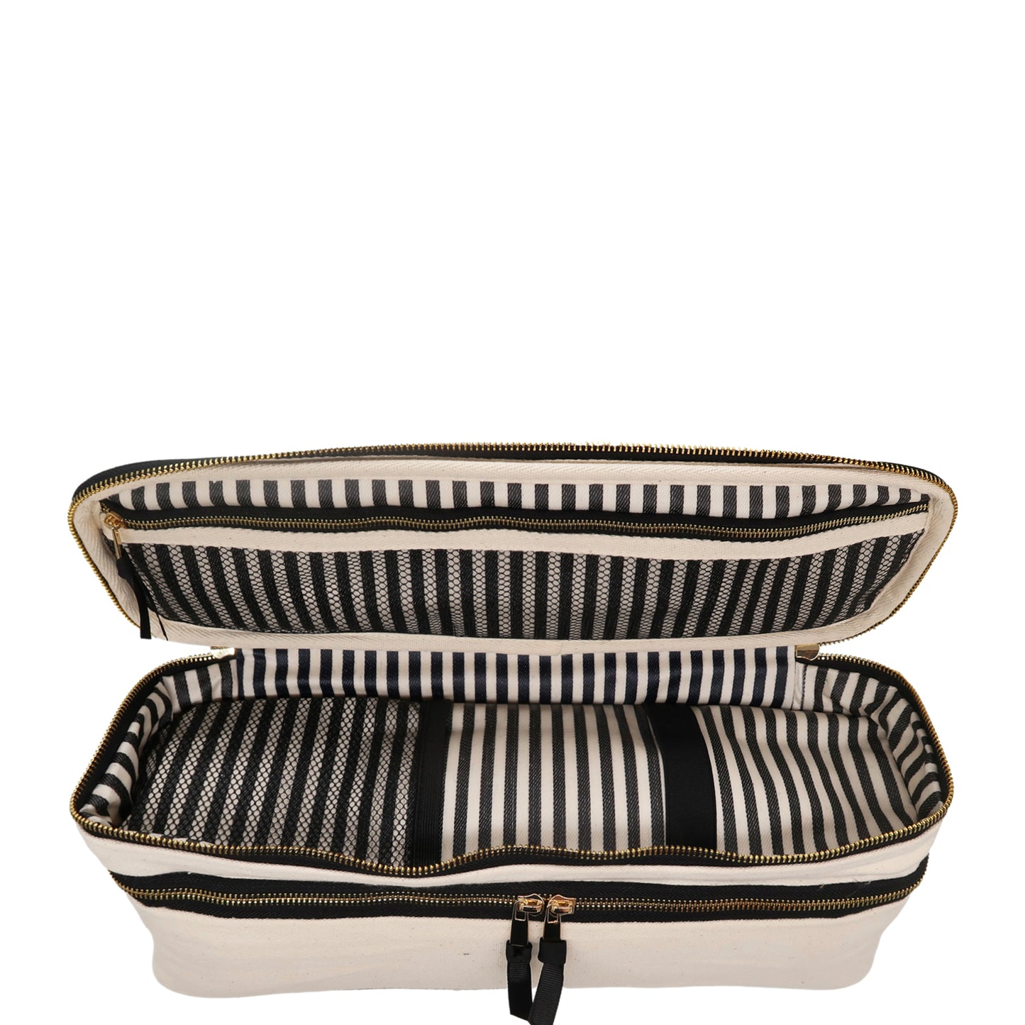 Estuche de viaje para herramientas de peinado de cabello doble – Crema