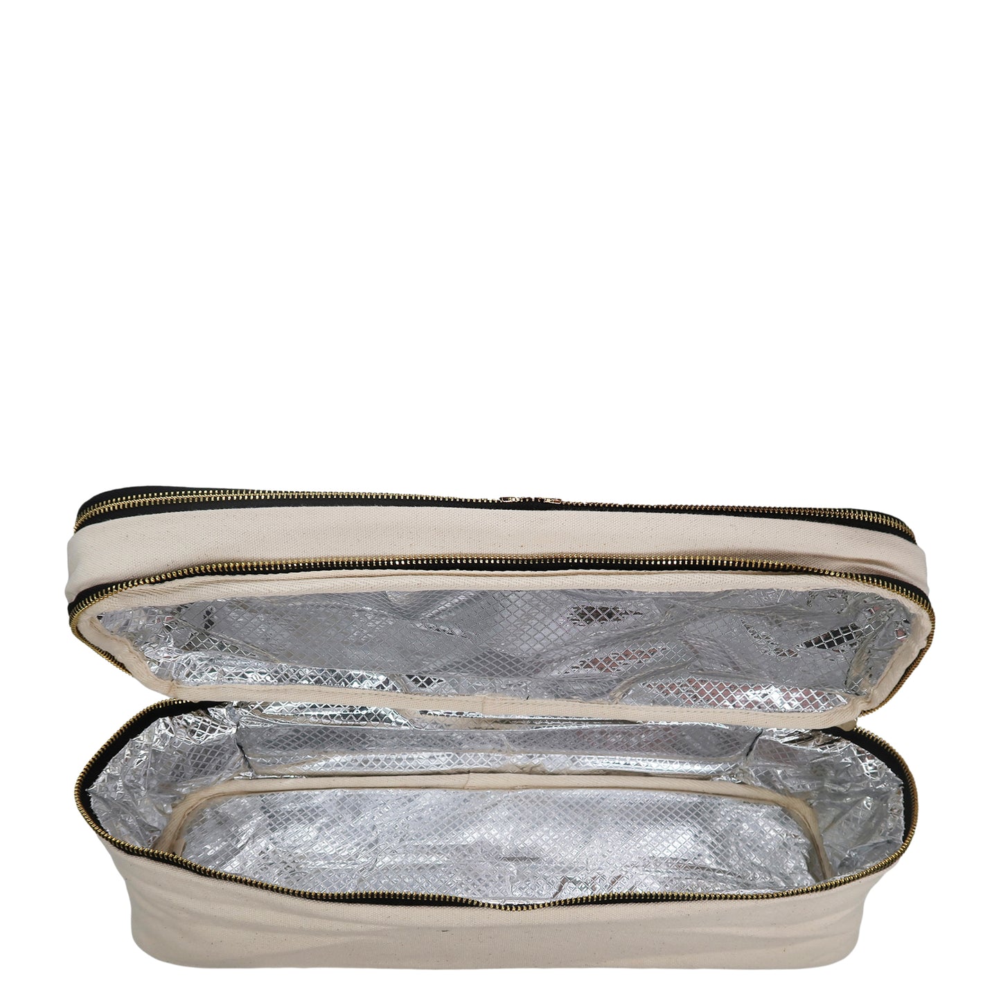 Estuche de viaje para herramientas de peinado de cabello doble – Crema