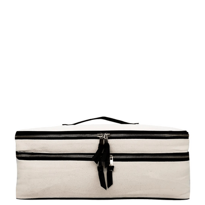 Estuche de viaje para herramientas de peinado de cabello doble – Crema