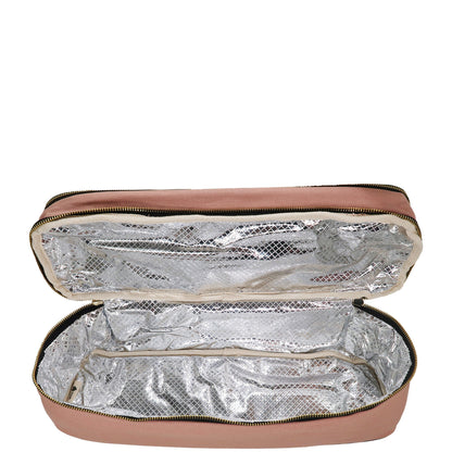 حقيبة سفر لأدوات تصفيف الشعر المزدوجة – وردي/بلش