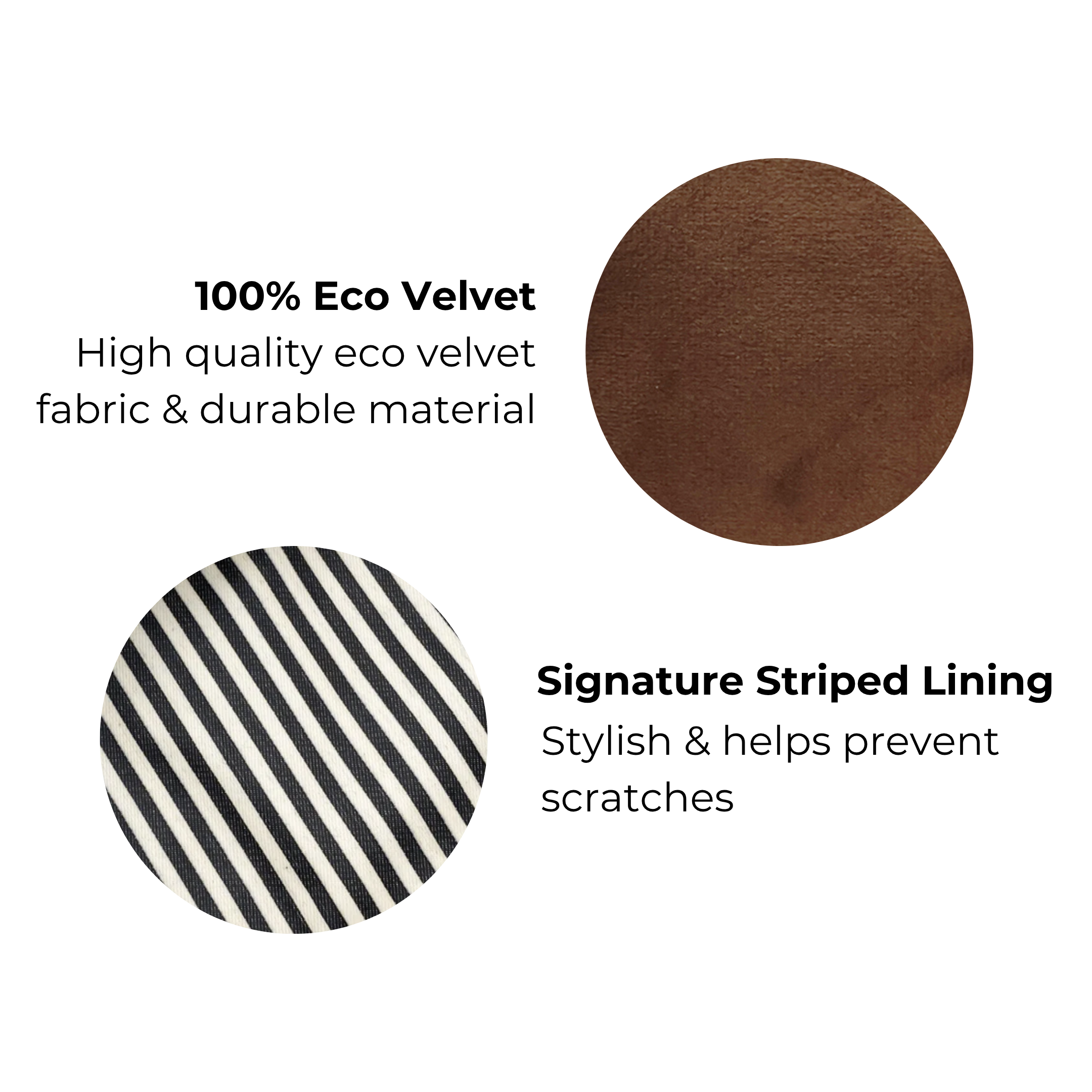 Drawstring Makeup Organizing Bag – Eco Velvet – Espresso Brown