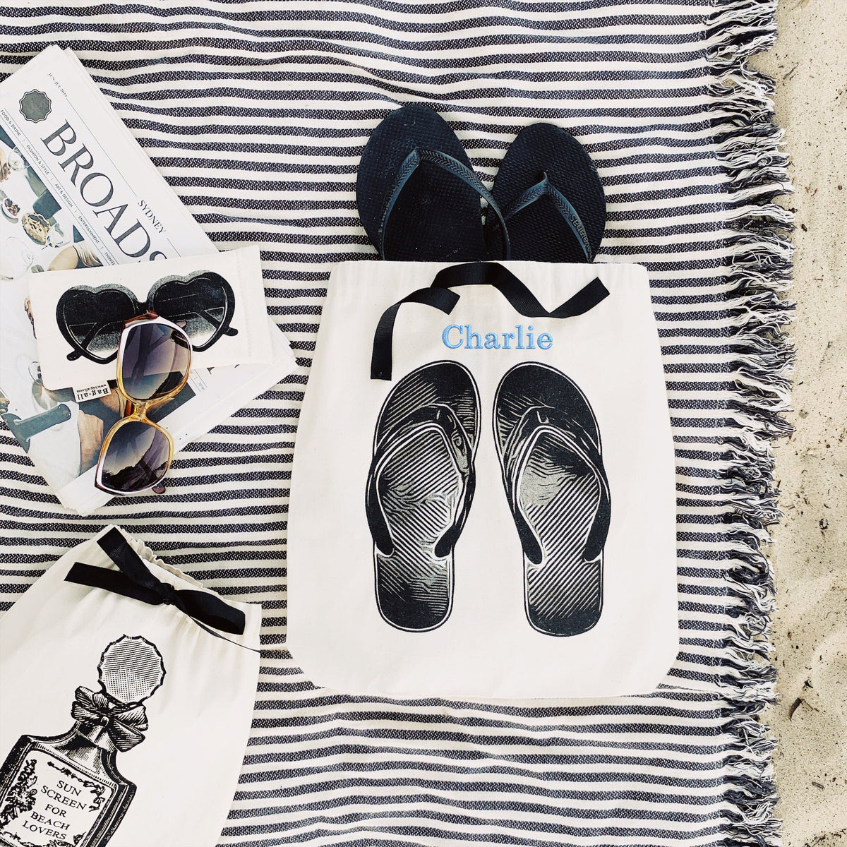 Bolsa para zapatos de chanclas – Crema