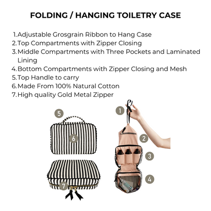 Folding/Hanging Toiletry Case, Striped | Bag-all