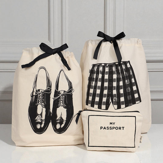 Conjunto de Presente para Ele, Conjunto de 3 Organizadores de Viagem, Creme