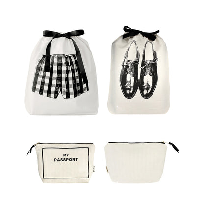 Conjunto de Presente para Ele, Conjunto de 3 Organizadores de Viagem, Creme