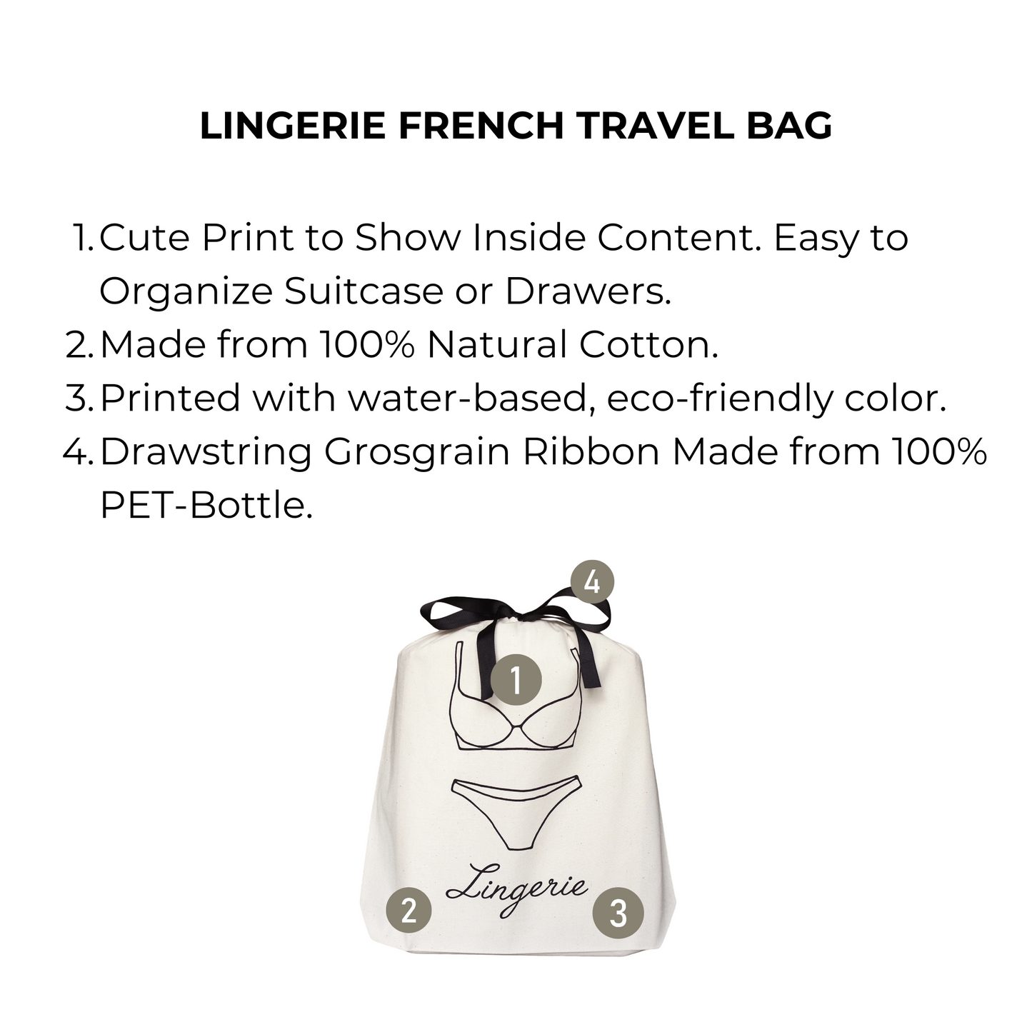 Lingerie French Travel Bag, Cream