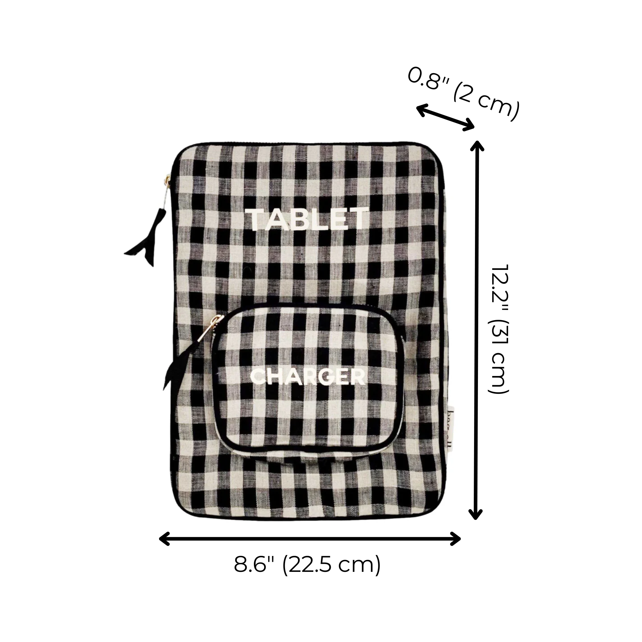 Tablet Case 11", Charger Pocket, Gingham | Bag-all