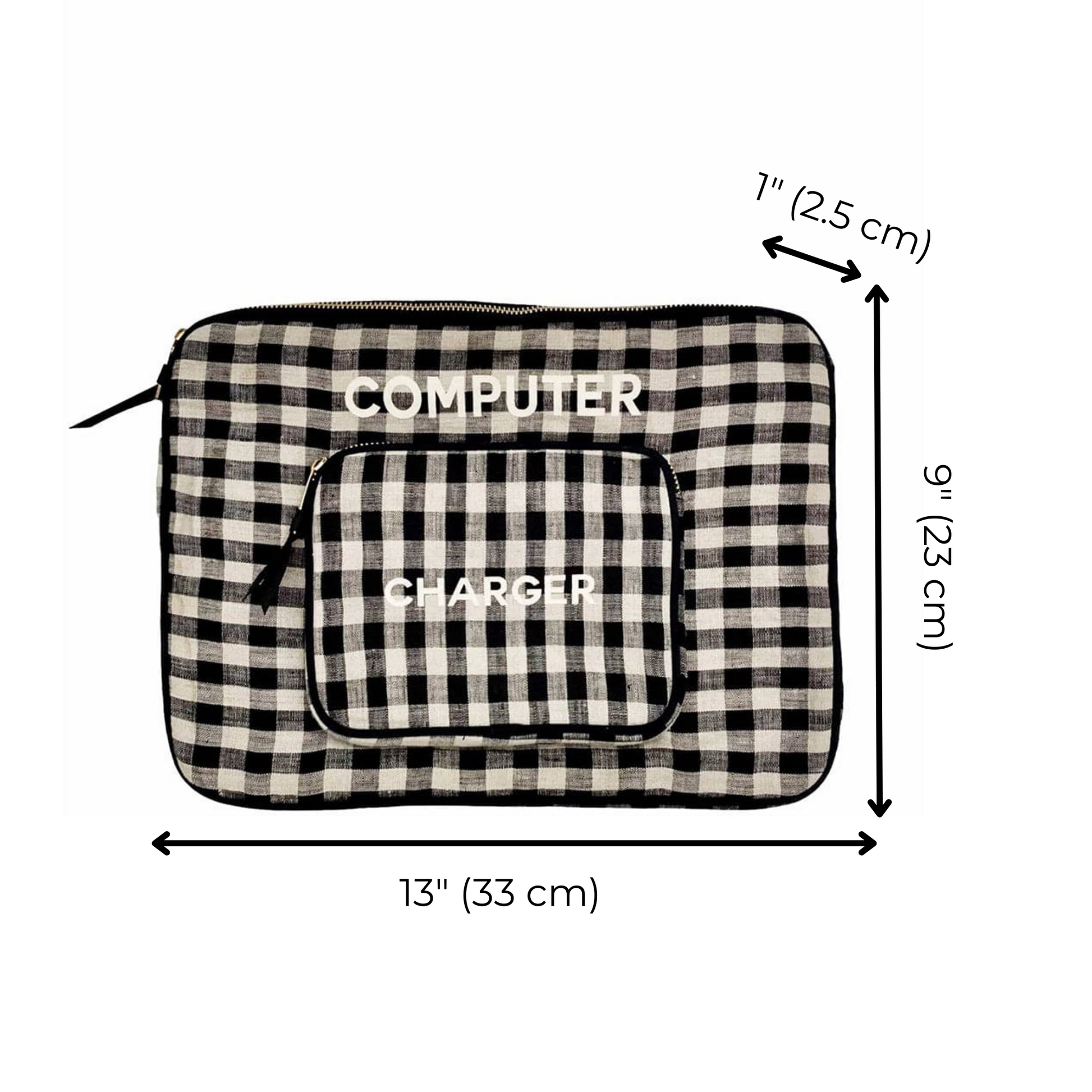 Laptop Case, Charger Pocket, 13" Gingham | Bag-all