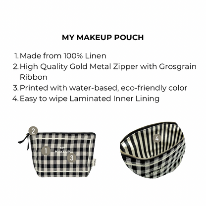 My Makeup Pouch, Coated Lining Gingham | Bag-all