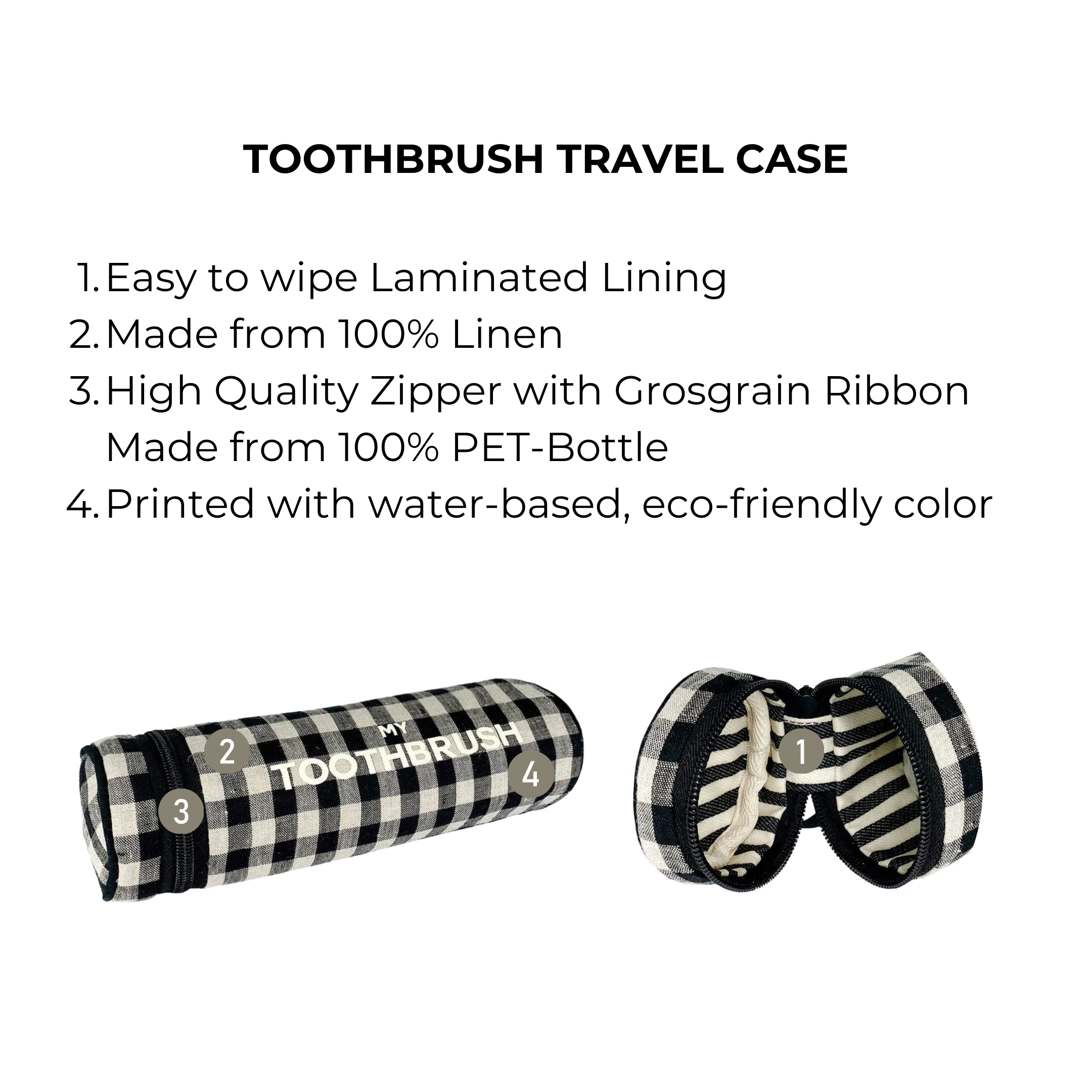 Toothbrush Travel Case, Gingham | Bag-all