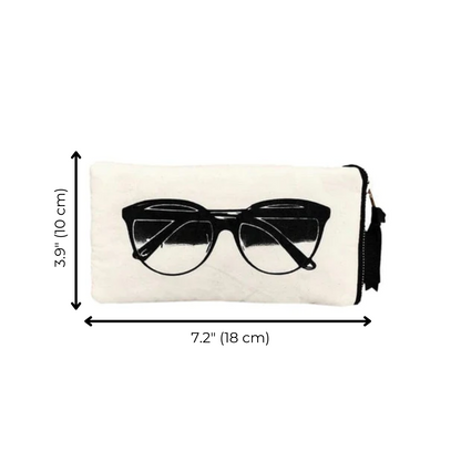 Glasses Case with Outside Pocket, Cream | Bag-all