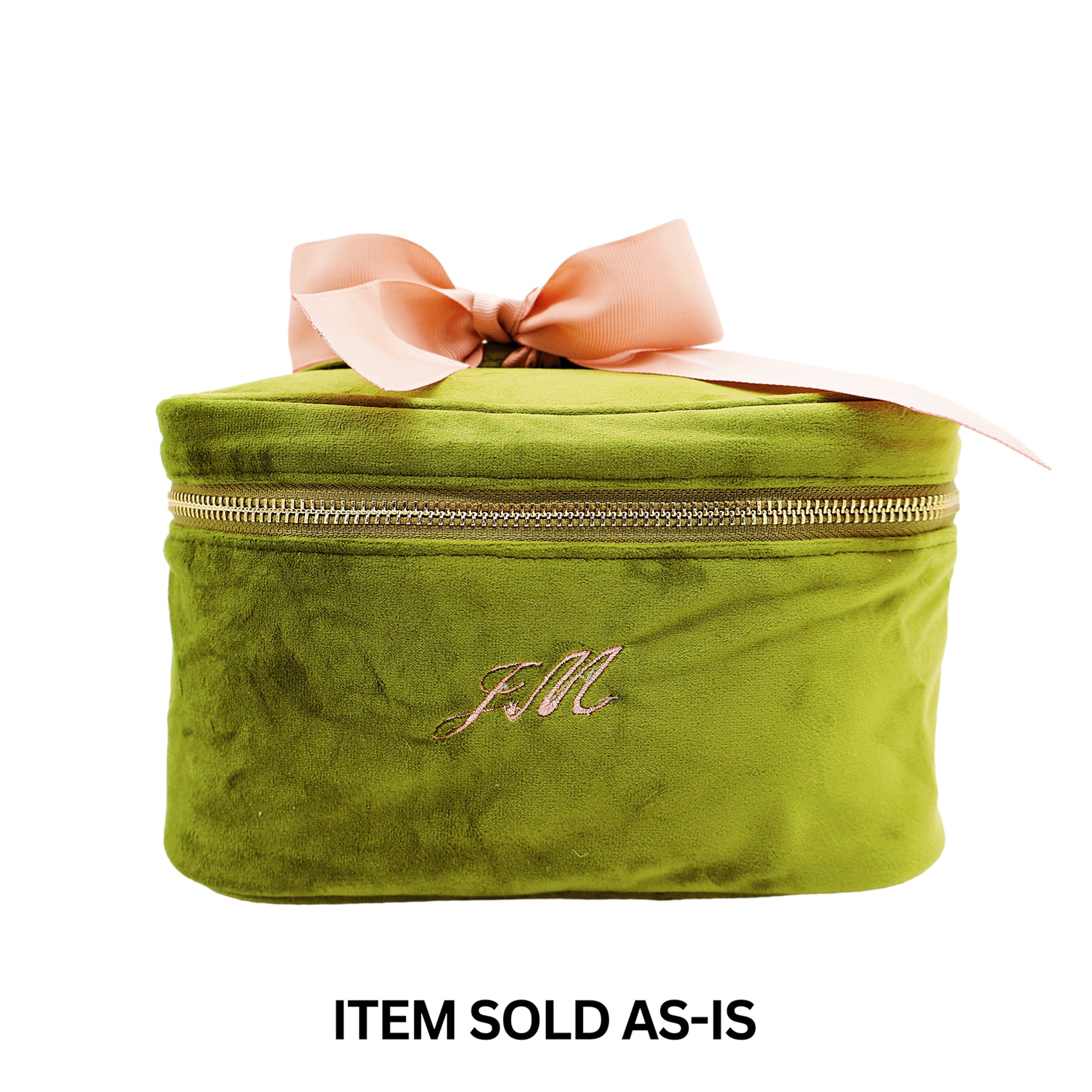 SALES BIN - Makeup Case, S – Eco Velvet – Green