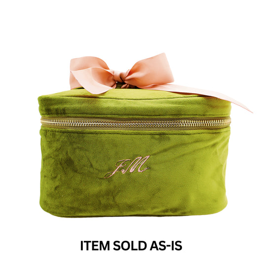 SALES BIN - Makeup Case, S – Eco Velvet – Green