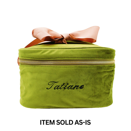 SALES BIN - Makeup Case, S – Eco Velvet – Green