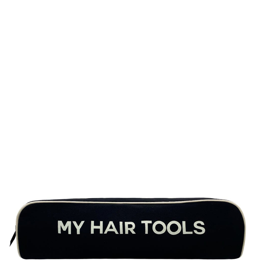 Black Bag-all travel case with white "MY HAIR TOOLS" text designed to hold Dyson Airwrap and styling tools