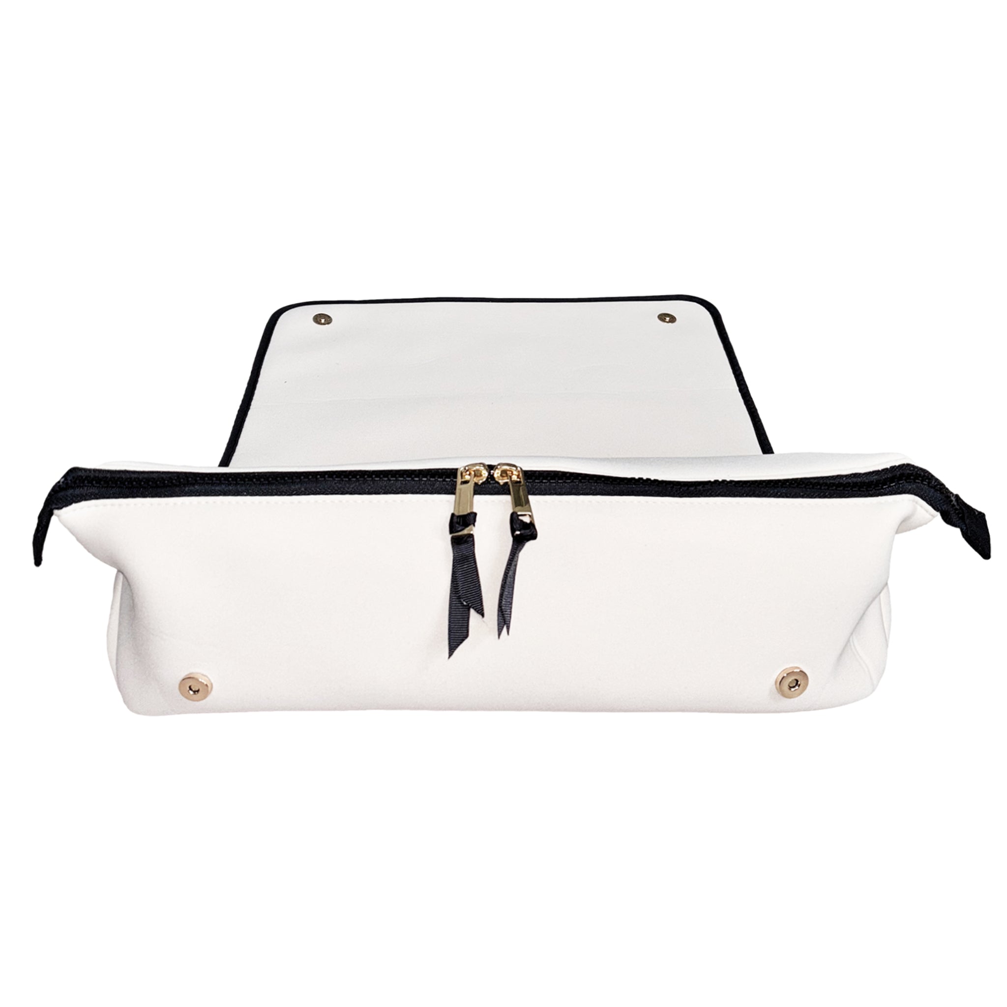 Cream hair tools travel case with heat-resistant mat and zipper closure by Bag-all, stylish and practical accessory.