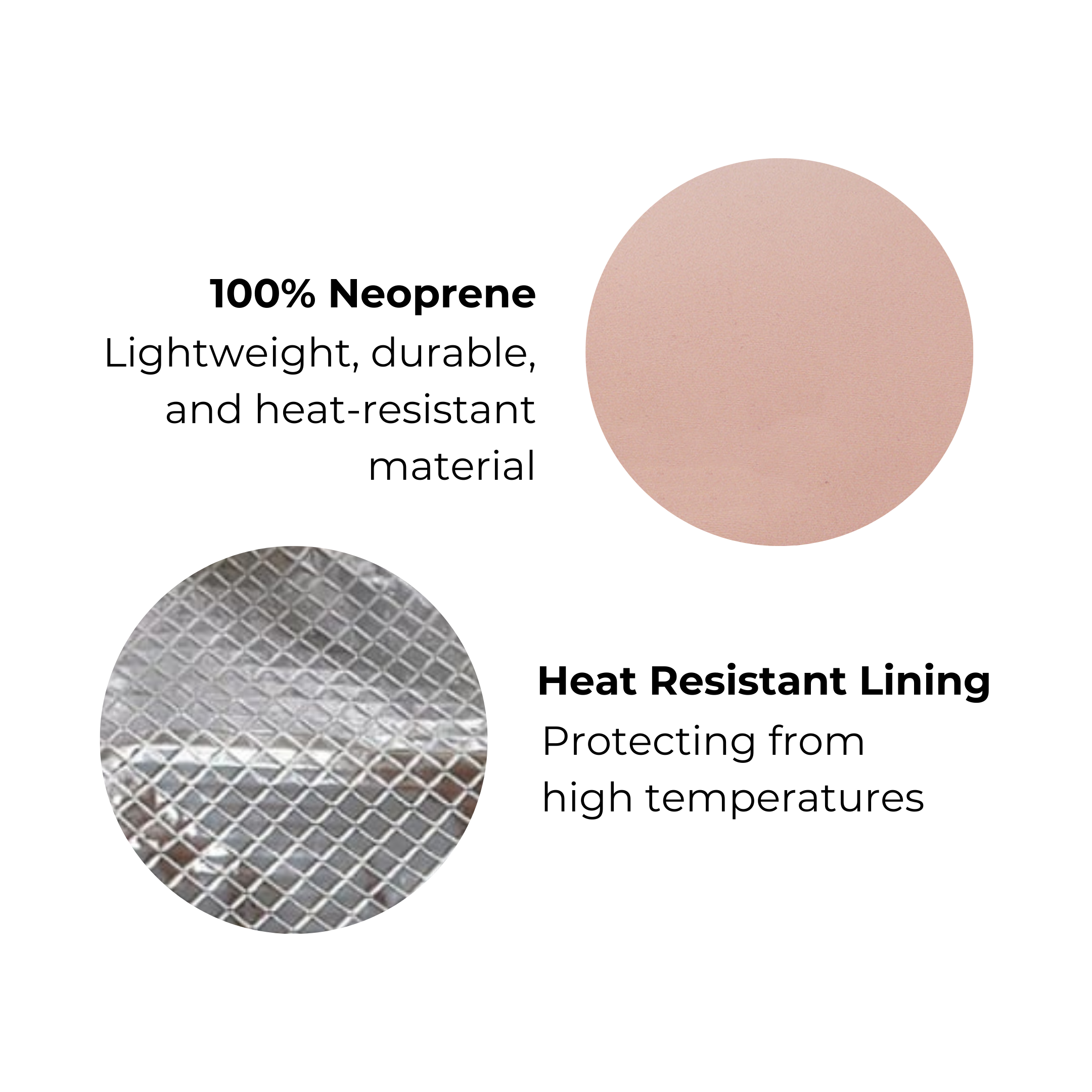 Close-up of Bag-all hair tools travel case heat-resistant mat in pink blush made with durable lightweight neoprene and heat-resistant lining